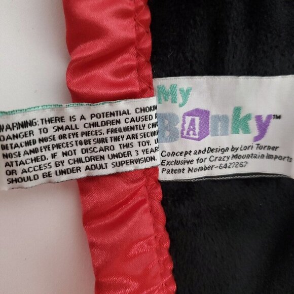 My Banky Security Blanket Lovey Ladybug Lauren Satin Trim Plush Crazy Mountain - Picture 6 of 7